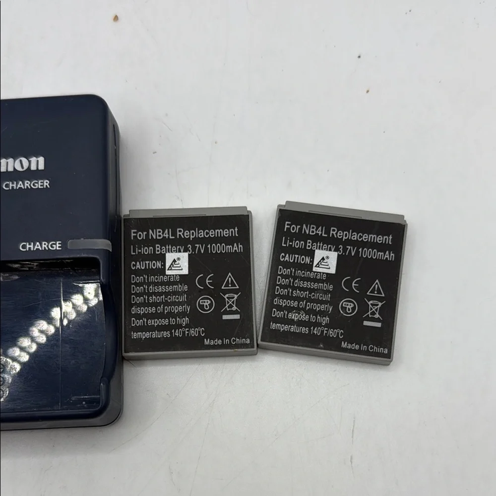 Canon Battery Charger with Two NB4L Replacement Battery Power Packs